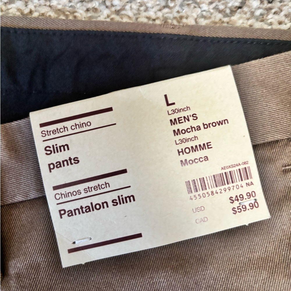 Muji Men's Pants stretch Chino large 30 inch - Picture 2 of 9